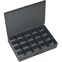 Compartment Scoop Boxes, Steel, 20 Slots, 13-3/8" W x 9-1/4" D x 2" H, Grey Equipment World