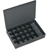 Compartment Scoop Boxes, Steel, 21 Slots, 13-3/8" W x 9-1/4" D x 2" H, Grey Equipment World
