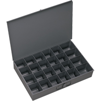 Compartment Scoop Boxes, Steel, 24 Slots, 13-3/8" W x 9-1/4" D x 2" H, Grey Equipment World