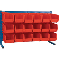 Louvered Rack with Bins, 18 Bins, 36" W x 8-1/4" D x 22" H Equipment World