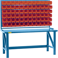 Louvered Rack with Bins, 36 Bins, 72" W x 15" D x 40" H Equipment World