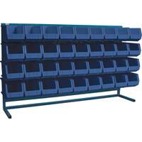 Louvered Rack with Bins, 36 Bins, 72" W x 15" D x 40" H Equipment World