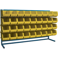 Louvered Rack with Bins, 36 Bins, 72" W x 15" D x 40" H Equipment World
