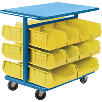 Bin Cart with Bins, Double-sided, 20 bins, 24" W x 38-1/2" D x 36-1/2" H Equipment World