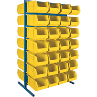 Double-Sided Stationary Bin Rack, 36" W x 24" D x 61" H, 56 Bins Equipment World