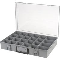 Compartment Case, Plastic, 24 Slots, 18-1/2" W x 13" D x 3" H, Grey CB496 | Equipment World
