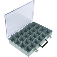 Compartment Case, Plastic, 24 Slots, 15-1/2" W x 11-3/4" D x 2-1/2" H, Grey CB499 | Equipment World