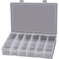 Compact Polypropylene Compartment Cases, 13-1/8" W x 9" D x 2-5/16" H, 12 Compartments Equipment World