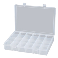 Compact Polypropylene Compartment Cases, 13-1/8" W x 9" D x 2-5/16" H, 24 Compartments Equipment World