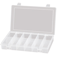 Compact Polypropylene Compartment Cases, 11" W x 6-3/4" D x 1-3/4" H, 12 Compartments Equipment World