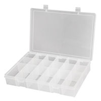 Compact Polypropylene Compartment Cases, 11" W x 6-3/4" D x 1-3/4" H, 18 Compartments Equipment World