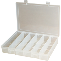 Compact Polypropylene Compartment Cases, 11" W x 6-3/4" D x 1-3/4" H, 6 Compartments Equipment World
