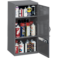 Utility Cabinet, Steel, 2 Shelves, 32-3/4" H x 19-7/8" W x 14-1/4" D, Grey Equipment World