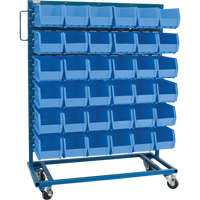 Single-Sided Mobile Bin Rack, Single-sided, 36 bins, 36" W x 16" D x 46-1/2" H Equipment World