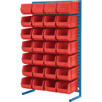 Single-Sided Stationary Bin Rack, 36" W x 12" D x 61" H, 28 Bins Equipment World