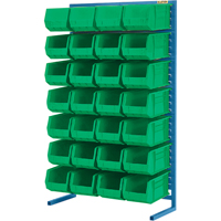 Single-Sided Stationary Bin Rack, 36" W x 12" D x 61" H, 28 Bins Equipment World