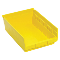 Shelf Bins, 8-3/8" W x 4" H x 11-5/8" D, Yellow, 30 lbs. Capacity Equipment World
