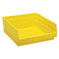 Shelf Bins, 11-1/8" W x 4" H x 11-5/8" D, Yellow, 30 lbs. Capacity Equipment World