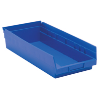 Shelf Bins, 8-3/8" W x 4" H x 17-7/8" D, Blue, 40 lbs. Capacity Equipment World