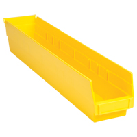 Shelf Bins, 4-1/8" W x 4" H x 23-5/8" D, Yellow, 50 lbs. Capacity Equipment World