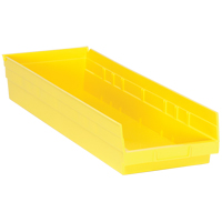 Shelf Bins, 8-3/8" W x 4" H x 23-5/8" D, Yellow, 50 lbs. Capacity Equipment World