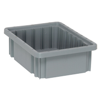 Contenants Divider Box, Plastique, 10,9" la x 8,3" p x 3,5" h, Gris Equipment World