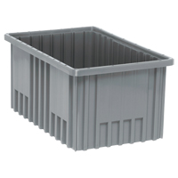 Divider Box&reg; Containers, Plastic, 16.5" W x 10.9" D x 8" H, Grey Equipment World