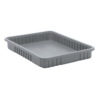 Contenants Divider Box, Plastique, 22,5" la x 17,5" p x 3" h, Gris Equipment World