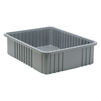 Divider Box&reg; Containers, Plastic, 22.5" W x 17.5" D x 6" H, Grey Equipment World