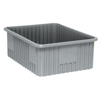 Divider Box&reg; Containers, Plastic, 22.5" W x 17.5" D x 8" H, Grey Equipment World