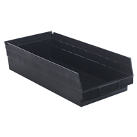Economy Shelf Bin, 8-3/8" W x 4" H x 17-7/8" D, Black Equipment World
