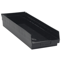 Economy Shelf Bin, 8-3/8" W x 4" H x 23-5/8" D, Black, 60 lbs. Capacity Equipment World