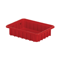 Divider Box&reg; Containers, Polyethylene, 10.8" W x 8.3" D x 2.5" H, Red Equipment World