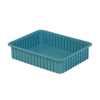 Divider Box&reg; Containers, Polyethylene, 22.4" W x 17.4" D x 5" H, Light Blue Equipment World