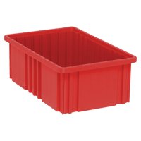 Divider Box&reg; Containers, Plastic, 16.5" W x 10.9" D x 6" H, Red Equipment World