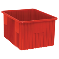 Divider Box&reg; Containers, Plastic, 22.5" W x 17.5" D x 12" H, Red Equipment World