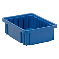 Divider Box&reg; Containers, Plastic, 10.9" W x 8.3" D x 3.5" H, Blue Equipment World