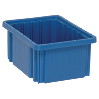 Divider Box&reg; Containers, Plastic, 10.9" W x 8.3" D x 5" H, Blue Equipment World