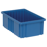 Divider Box&reg; Containers, Plastic, 16.5" W x 10.9" D x 6" H, Blue Equipment World