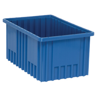 Divider Box&reg; Containers, Plastic, 16.5" W x 10.9" D x 8" H, Blue Equipment World