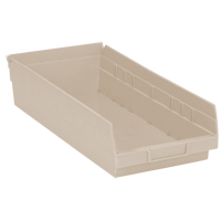 Economy Shelf Bin, 8-3/8" W x 4" H x 17-7/8" D, Ivory Equipment World