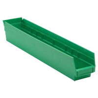 Economy Shelf Bin, 4-1/8" W x 4" H x 23-5/8" D, Green Equipment World