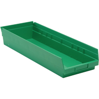 Shelf Bins, 8-3/8" W x 4" H x 23-5/8" D, Green, 50 lbs. Capacity Equipment World