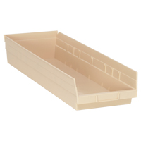 Economy Shelf Bin, 8-3/8" W x 4" H x 23-5/8" D, Ivory, 60 lbs. Capacity Equipment World