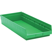 Shelf Bins, 11-1/8" W x 4" H x 23-5/8" D, Green, 50 lbs. Capacity Equipment World