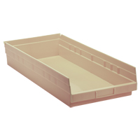 Economy Shelf Bin, 11-1/8" W x 4" H x 23-5/8" D, Ivory, 60 lbs. Capacity Equipment World