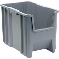 Giant Stacking Containers, 10-7/8" W x 12-1/2" H x 17-1/2" D, Grey Equipment World