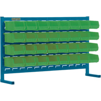 Louvered Rack with Bins, 32 Bins, 36" W x 8-1/4" D x 22" H Equipment World
