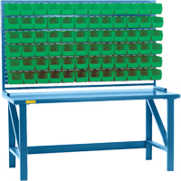 Louvered Rack with Bins, 36 Bins, 72" W x 15" D x 40" H Equipment World