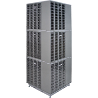 Heavy-Duty Industrial Carousel Drawer Cabinet, Steel, 480 Drawers, 27" W x 27" D x 80" H, Grey Equipment World